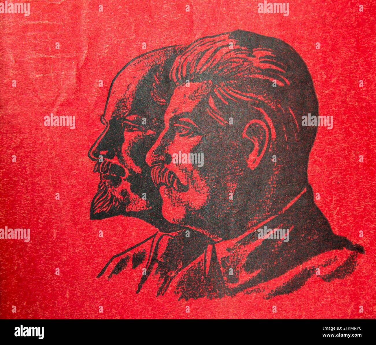 Plakat von Wladimir Lenin und Joseph Stalin. Stockfoto
