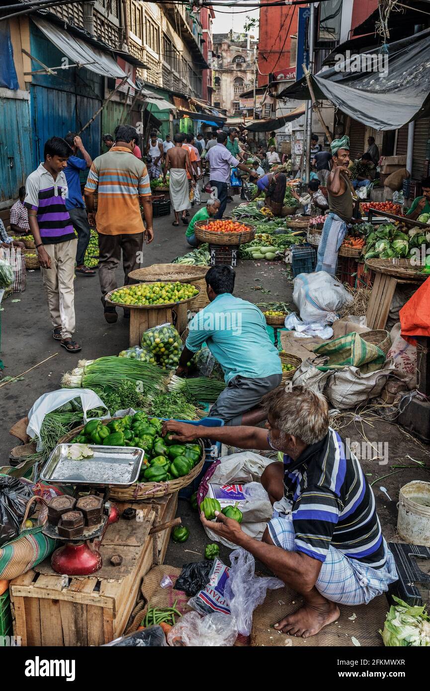 Indischer lokaler Markt, Kalkutta, Westbengalen, Indien, Asien Stockfoto