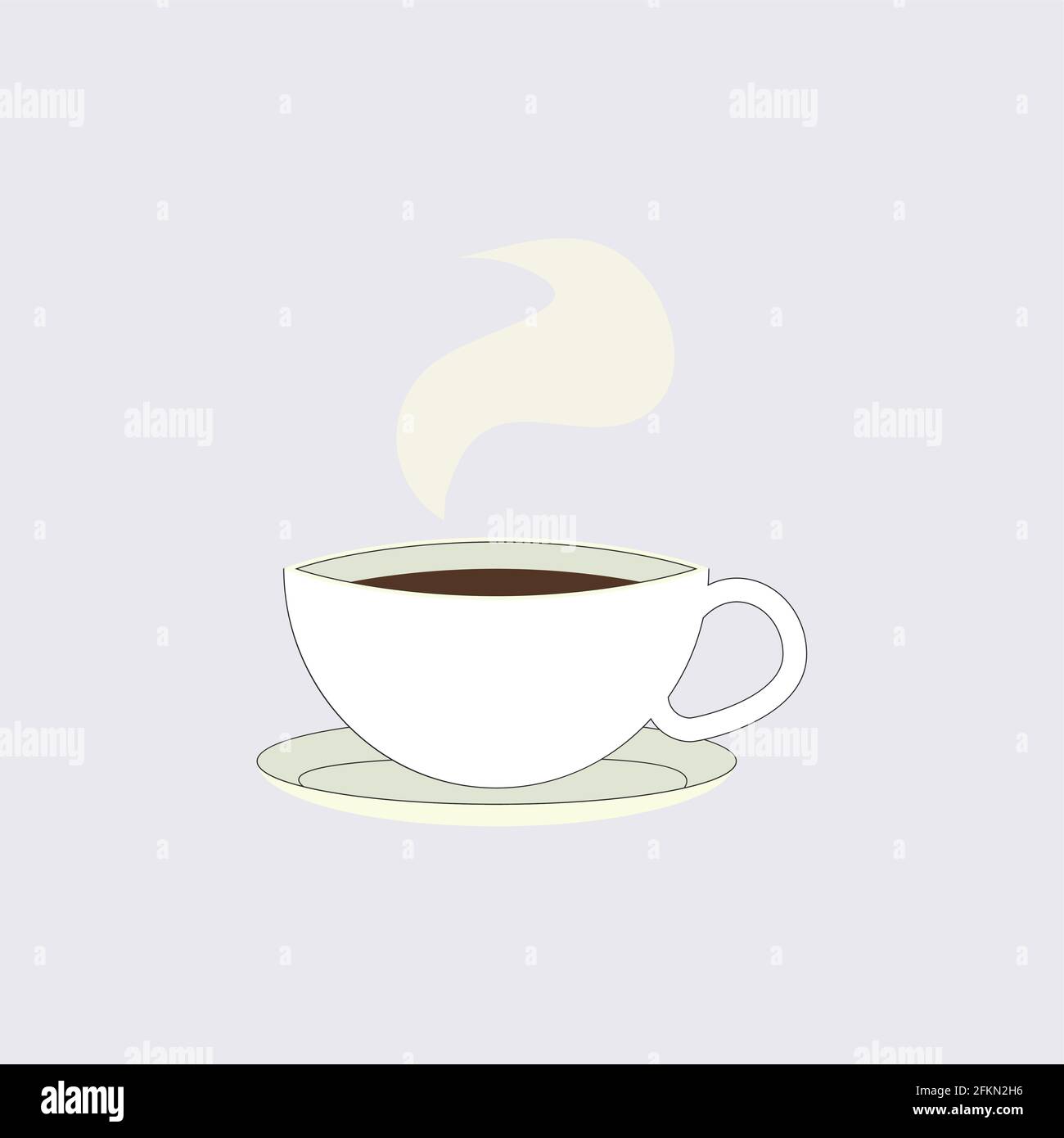 Tasse schwarzen Kaffee isoliert, Emblem für Café. Kaffee aus der Tasse, Espresso-Koffein, starke Logo Illustration Stock Vektor