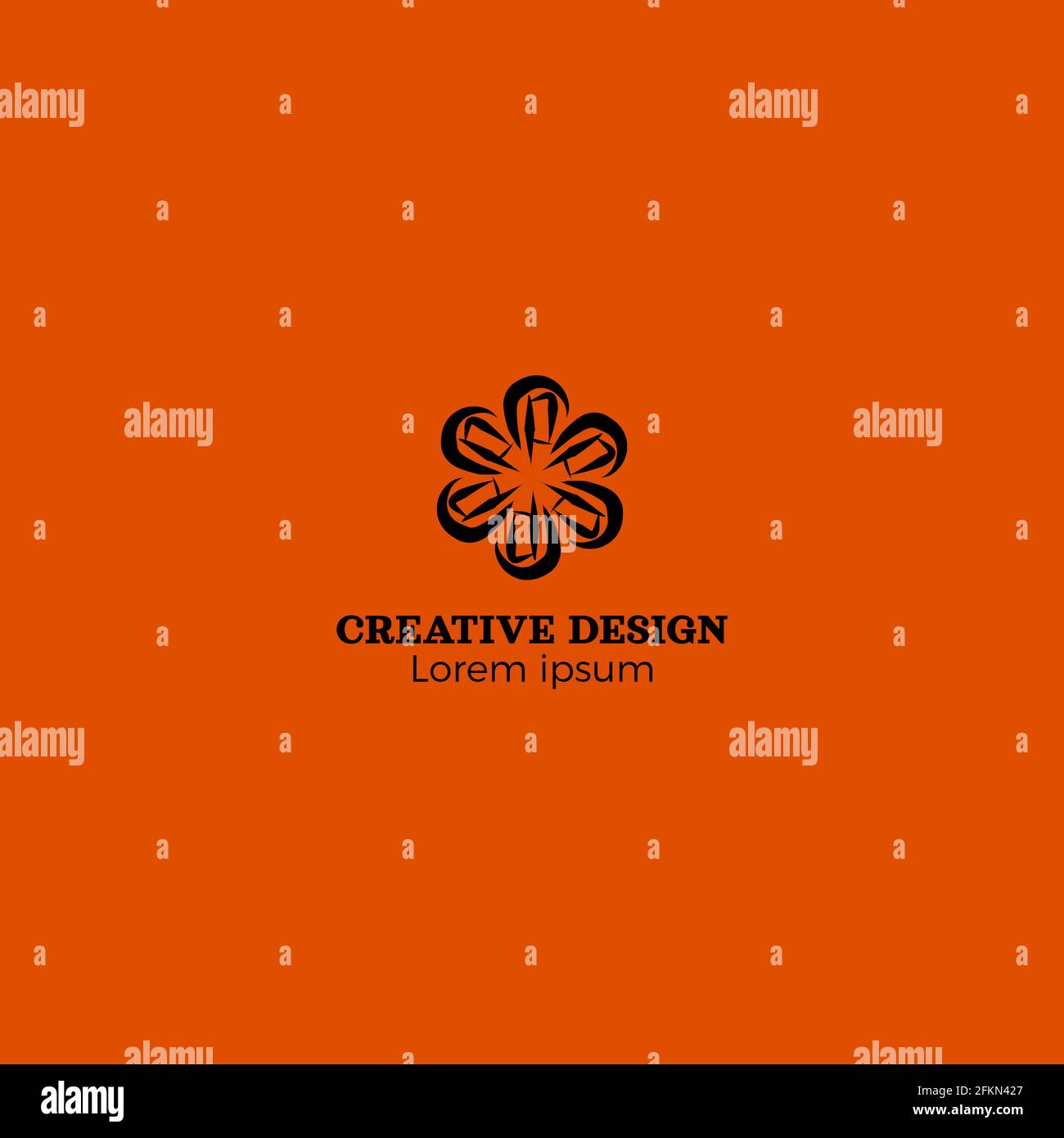 Blume Abstrakt Kreativ Logo Design Kunst Stock Vektor