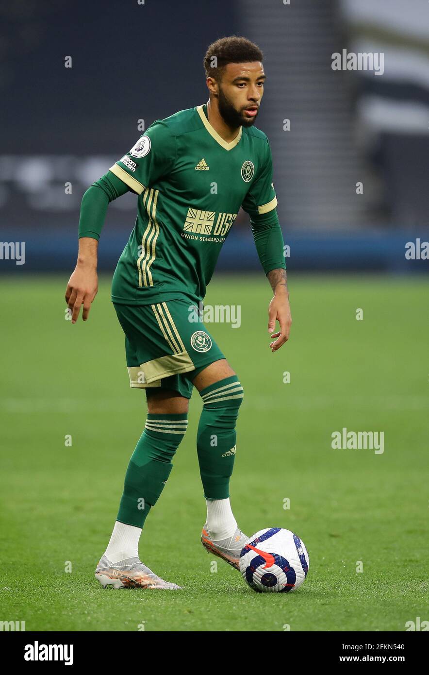 London, England, 2. Mai 2021. Jayden Bogle von Sheffield Utd während des Spiels der Premier League im Tottenham Hotspur Stadium, London. Bildnachweis sollte lauten: David Klein / Sportimage Kredit: Sportimage/Alamy Live News Stockfoto