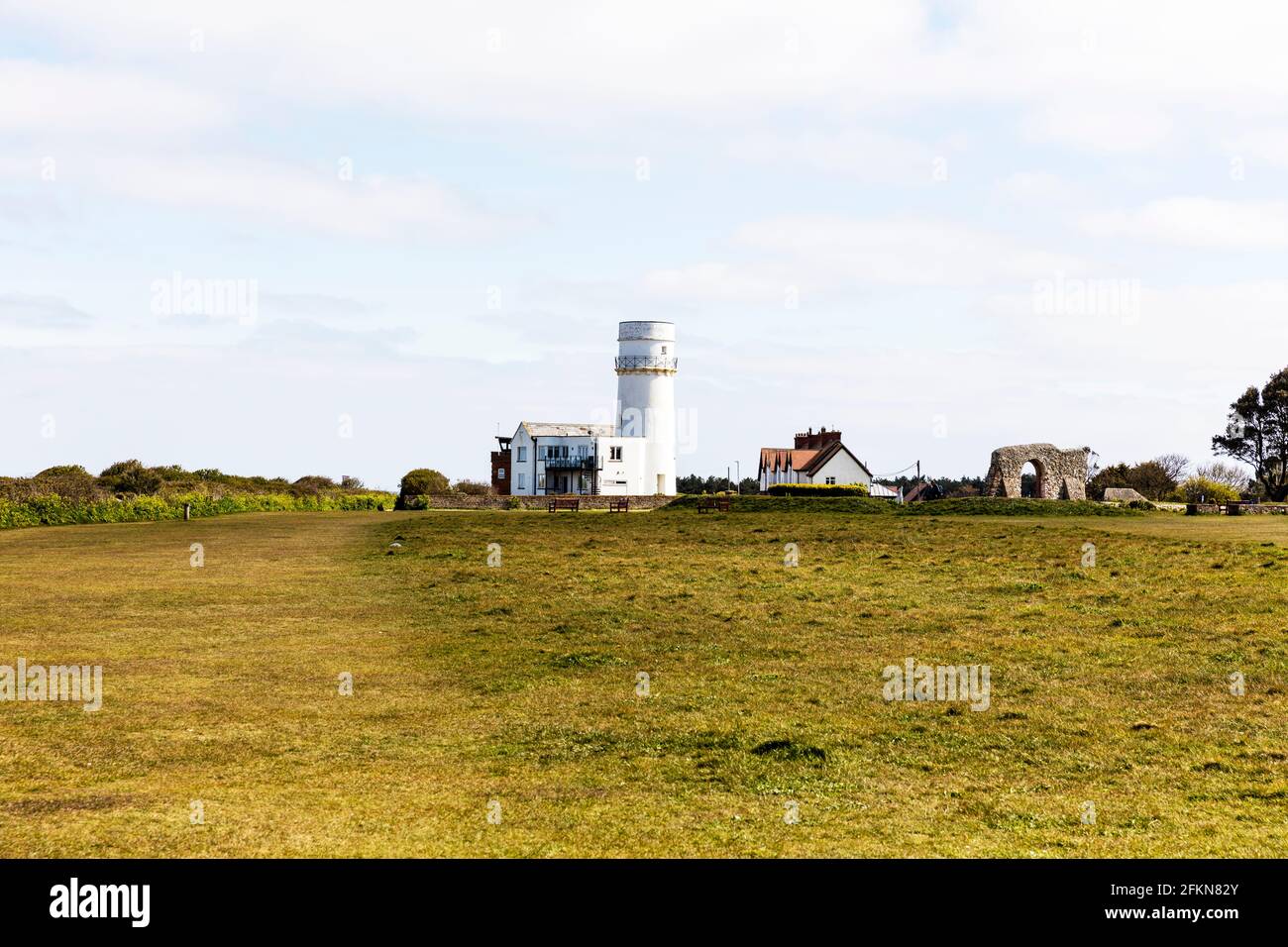 Hunganton Lighthouse, Norfolk, Großbritannien, England, Old Hunstanton Lighthouse ist ein ehemaliger Leuchtturm in Old Hunstanton in der englischen Grafschaft Norfo Stockfoto