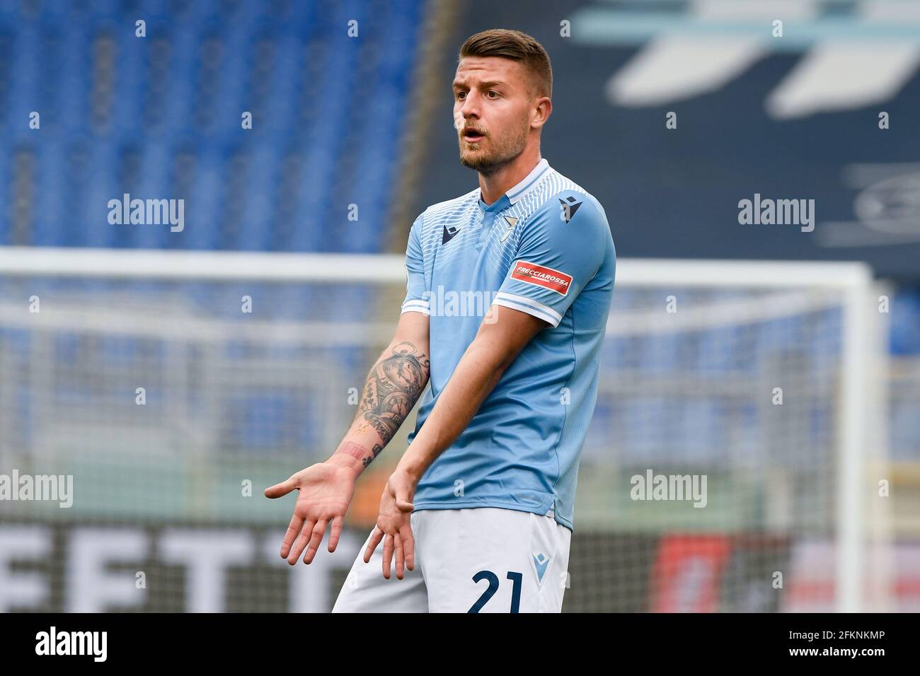 Rome, Italy, 2 May, 2021 Sergej Milinkovic-Savic von SS Lazio bei der Lazio vs Genua Serie A League Credit:Roberto Ramaccia/Alamy Live News Stockfoto