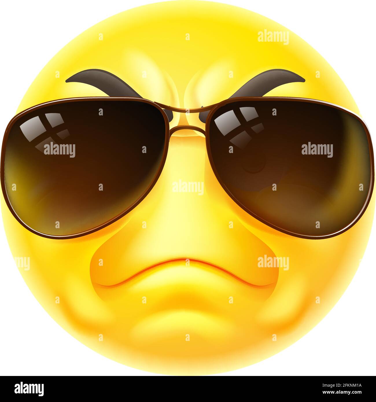 Tough Cartoon Emoji Emoticon Gesicht In Sonnenbrille Stock Vektor