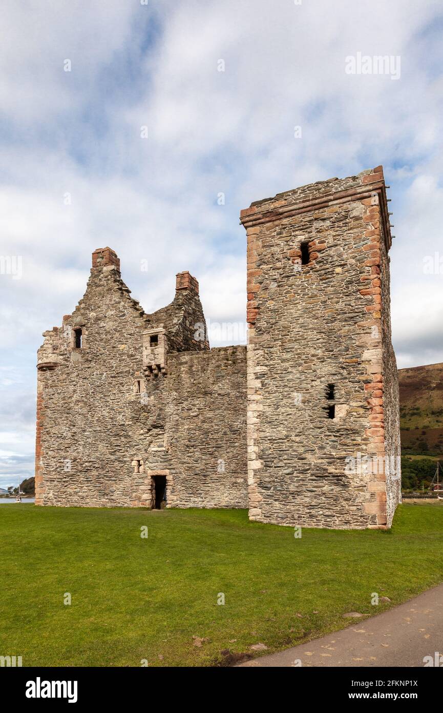 Lochranza Castle auf der Isle of Arran in Schottland, Großbritannien. Stockfoto