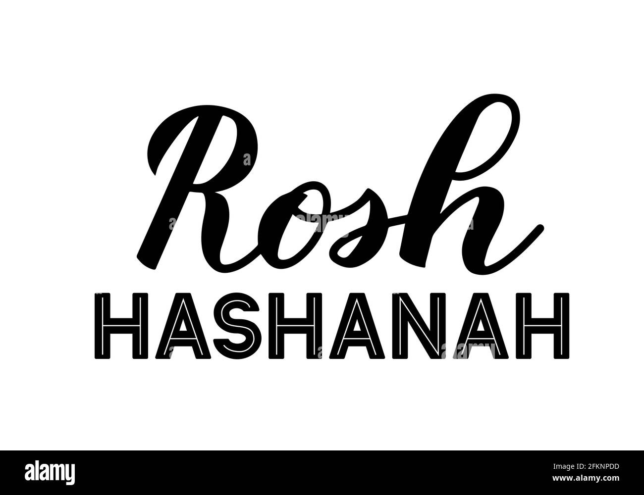 Rosh Hashanah jüdischer Feiertag Neujahrsschrift isoliert auf Weiß. Einfach zu bearbeiten Vektor-Vorlage für Banner, Typografie Poster, Grußkarte, invitati Stock Vektor