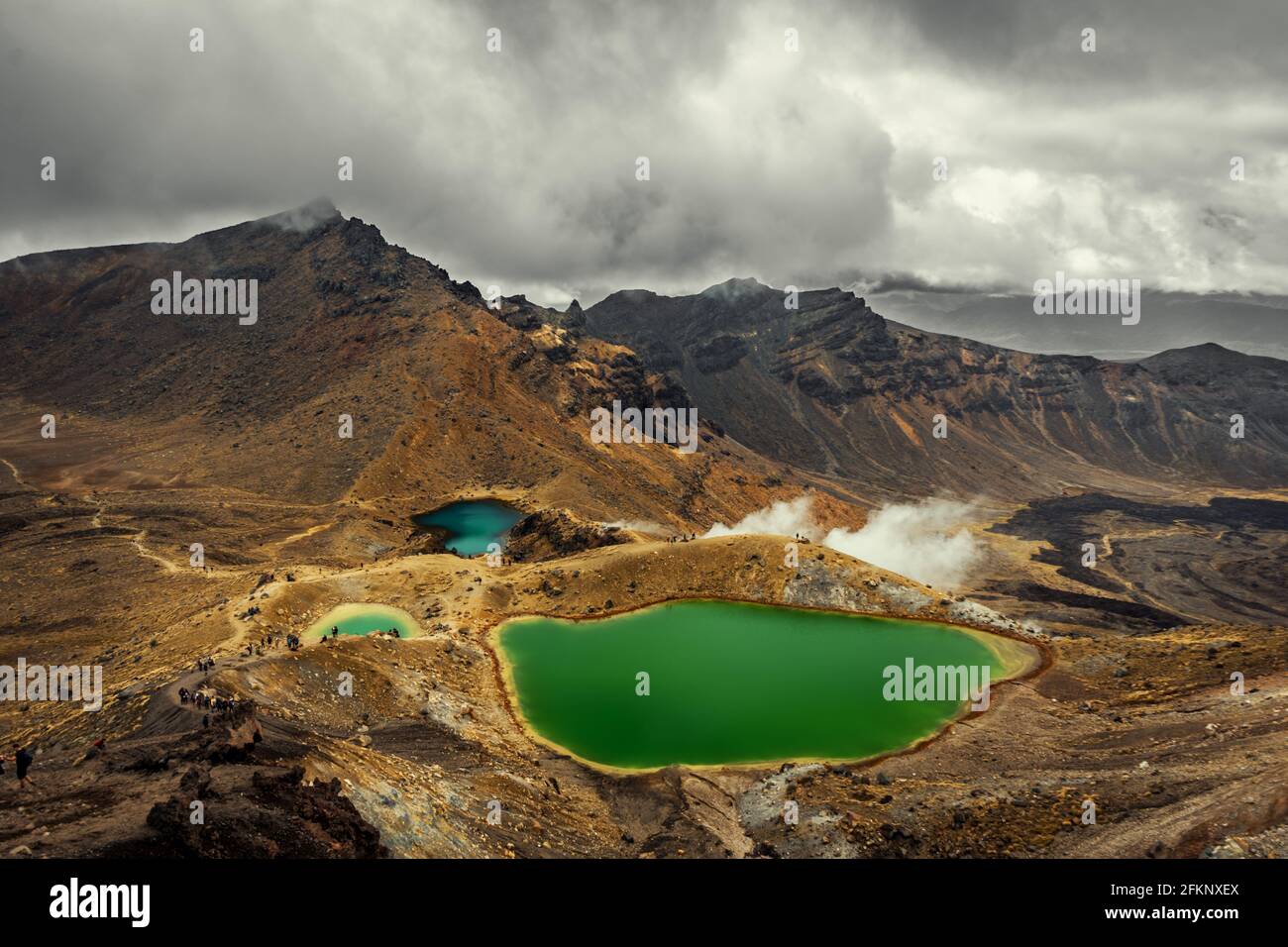 Farbenfroher See in der Nähe des Tongariro Alpine Crossing in Neuseeland Stockfoto
