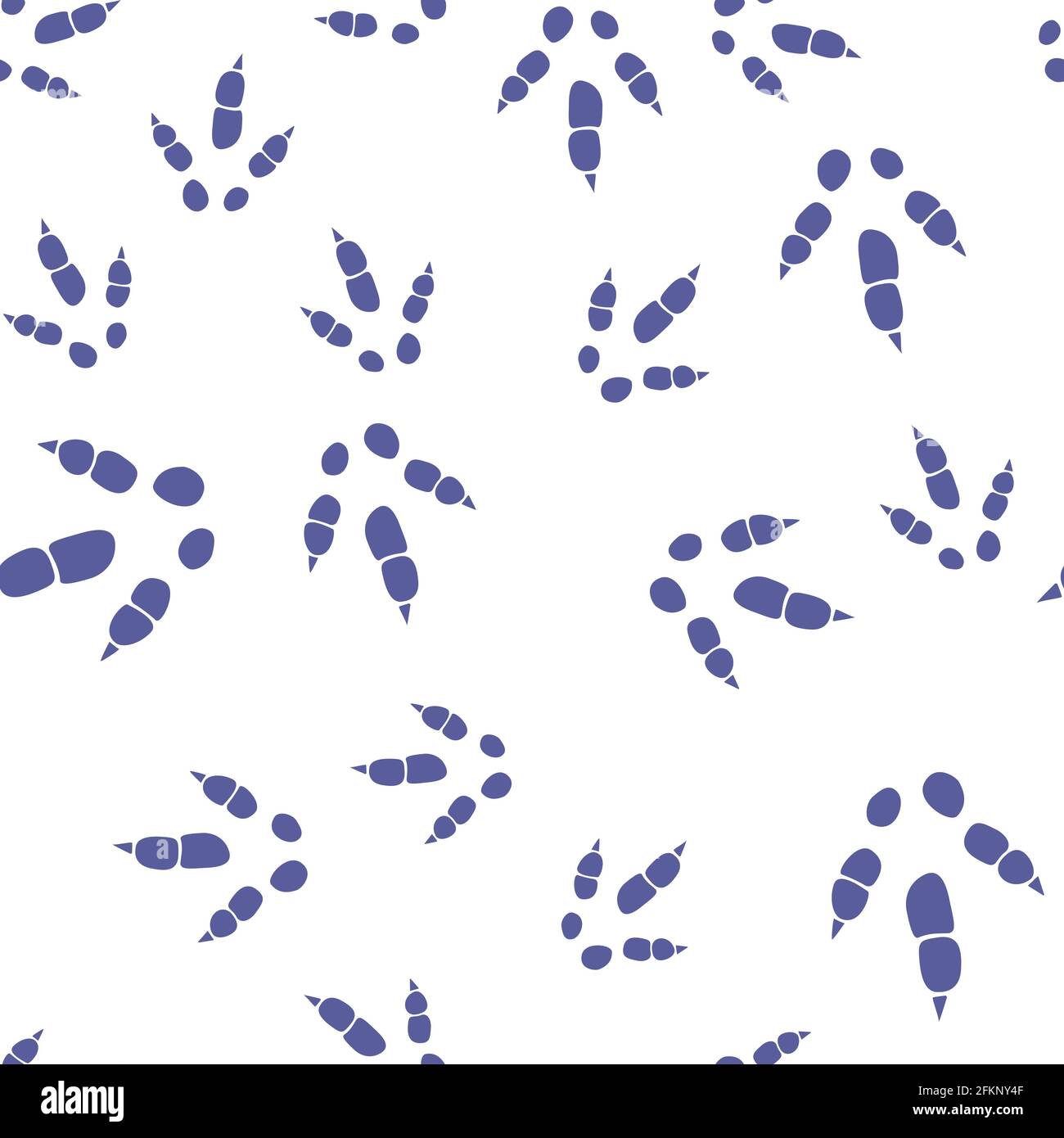 Dinosaurier Fußabdruck Spuren. Minimale Farbe Nahtloses Muster. Hintergrund mit Pfote, Klaue Raubtier. Dinosaurier Fußabdruck nahtloses Muster perfekt für Textil Stock Vektor