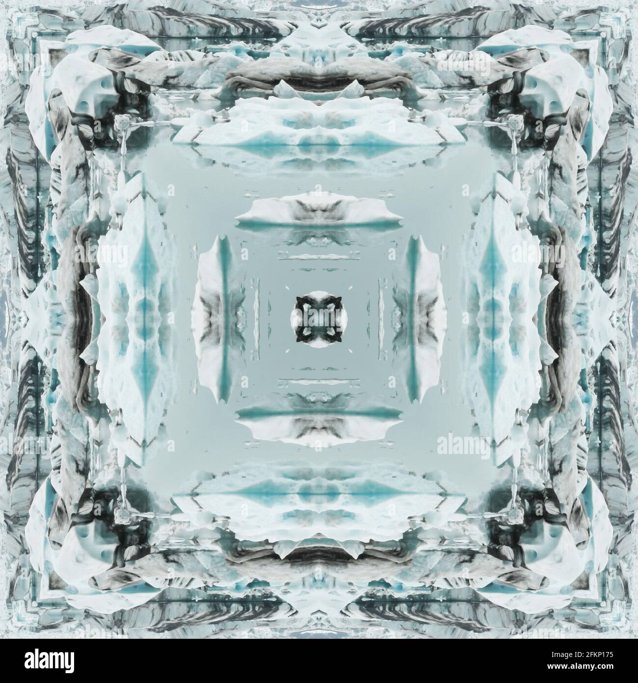 Kaleidoskop eines Eisfeldes Stockfoto