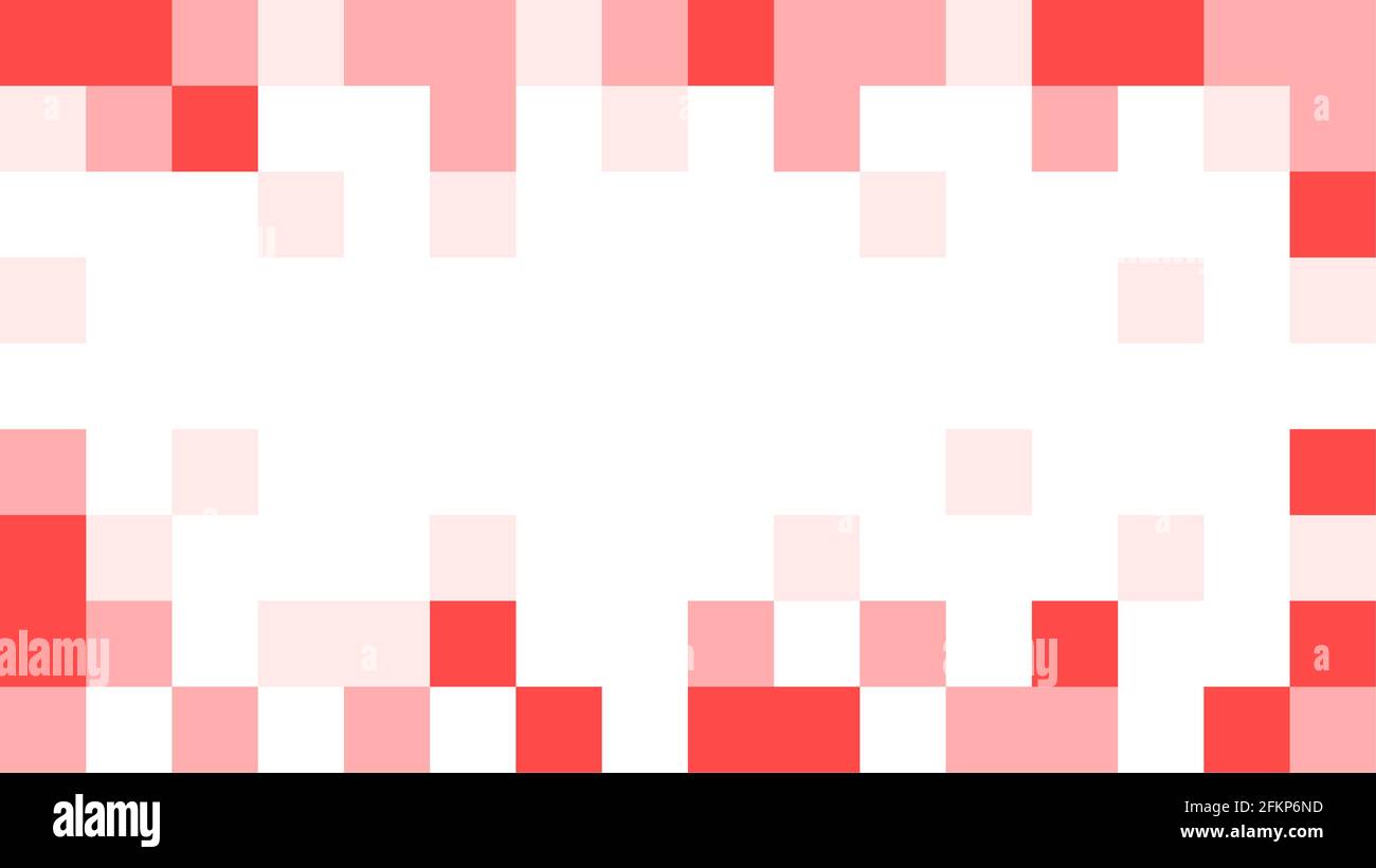 Abstrakter Pixelhintergrund Rot-Weiß-Textur mit pixeliertem Design und einem Seitenverhältnis von 16:9. Vektorbild. Stock Vektor