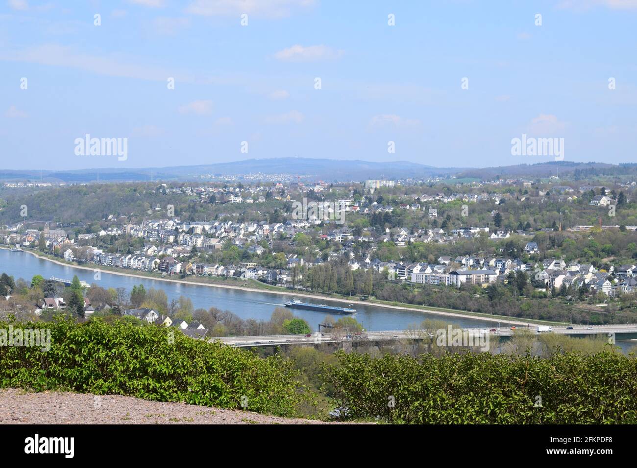Blick über Koblenz vom Rittersturm Stockfoto