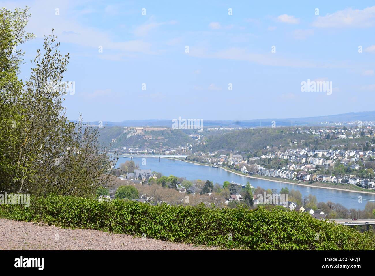 Blick über Koblenz vom Rittersturm Stockfoto