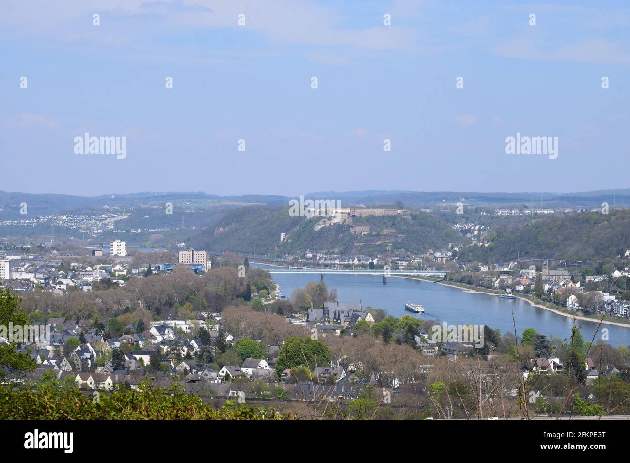 Blick über Koblenz vom Rittersturm Stockfoto