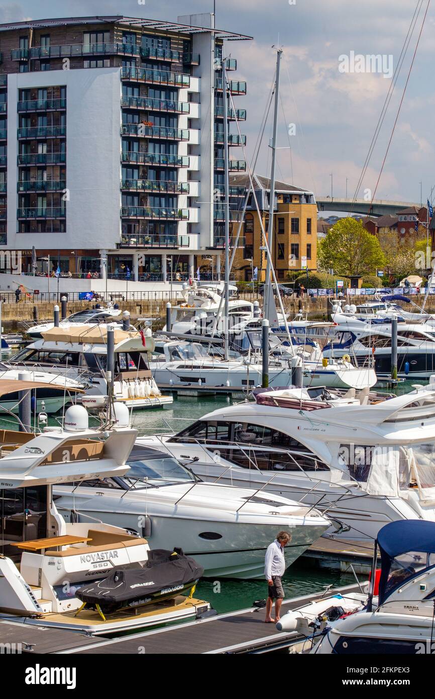 Ocean Village Marina in Southampton, Großbritannien Stockfoto
