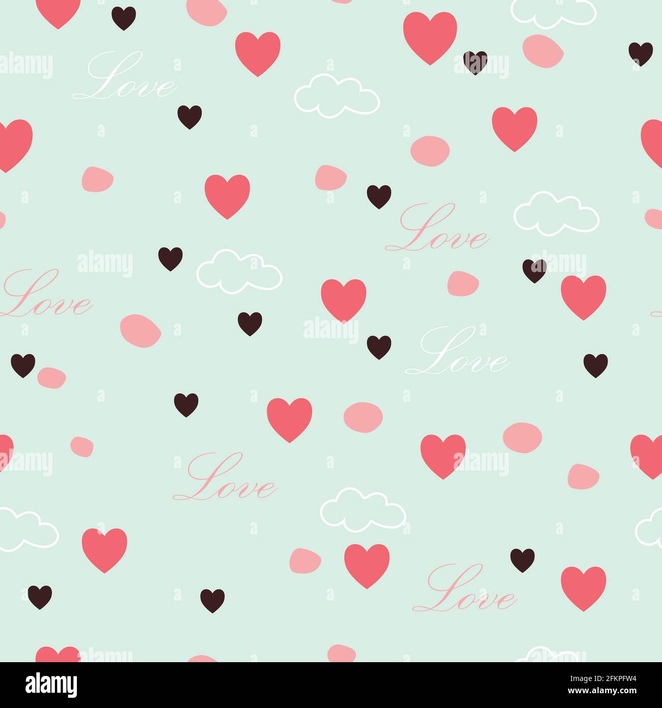 Herz Vektor nahtlose Muster für Tapete, Textil, Oberfläche, Mode, Hintergrund, Fliese, Schreibwaren, Wohnkultur, Möbel usw. Stock Vektor