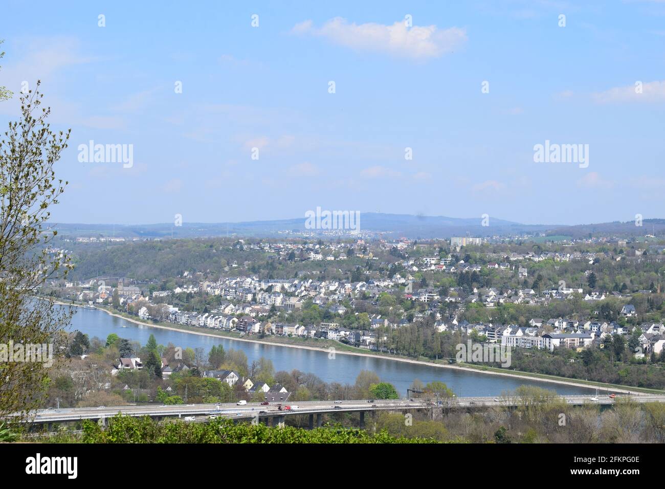 Blick über Koblenz vom Rittersturm Stockfoto