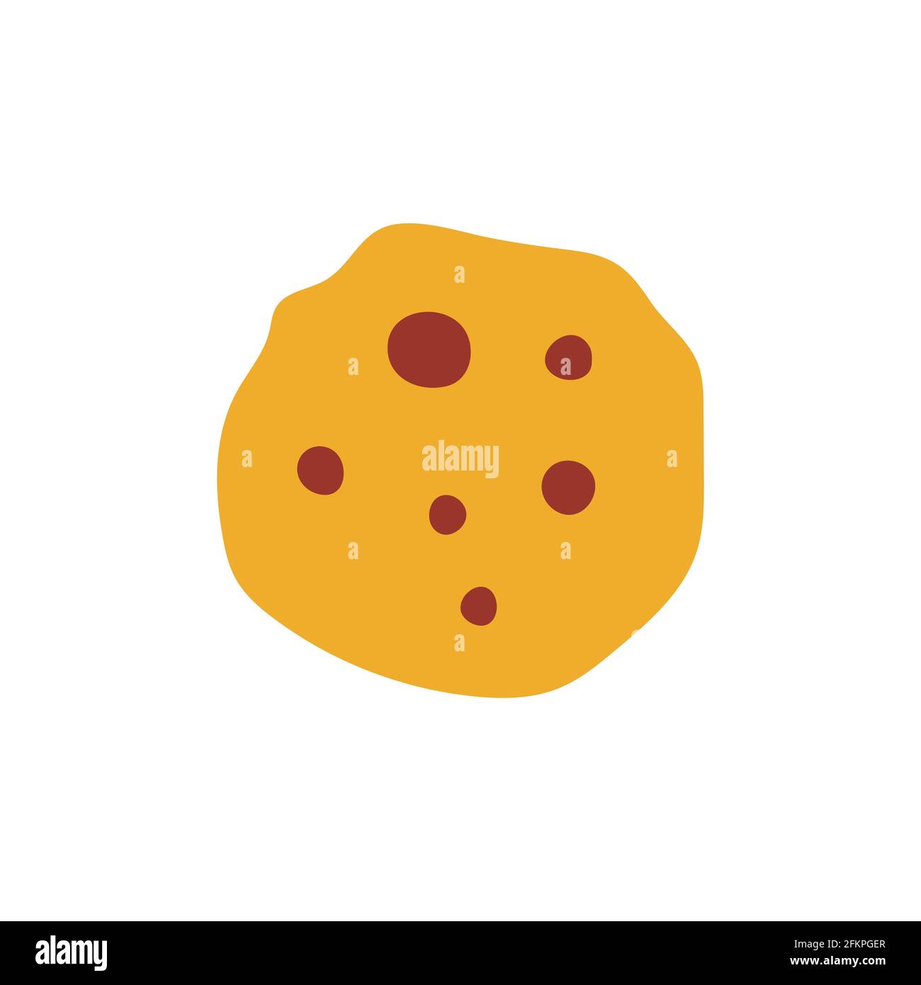 Schokoladenkekse. Vektor flache Cartoon-Illustration, Icon-Design. Isoliert auf weißem Hintergrund. Frisch gebackene Chocolate Chip Cookie-Konzept. Stock Vektor