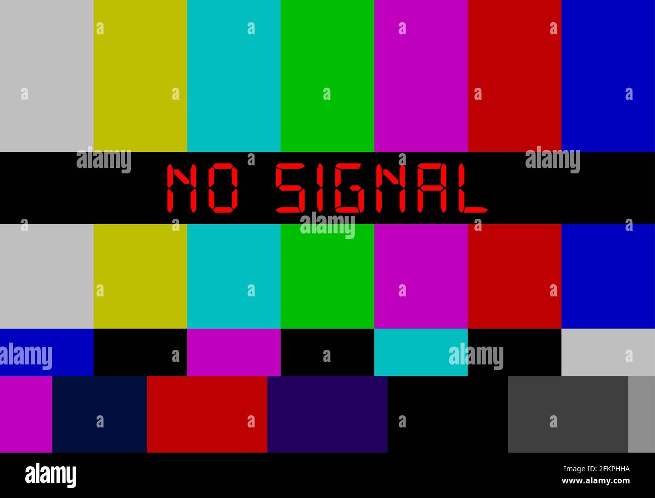 VintageTVTestmuster oder Testübertragung mit Beschriftung kein Signal
