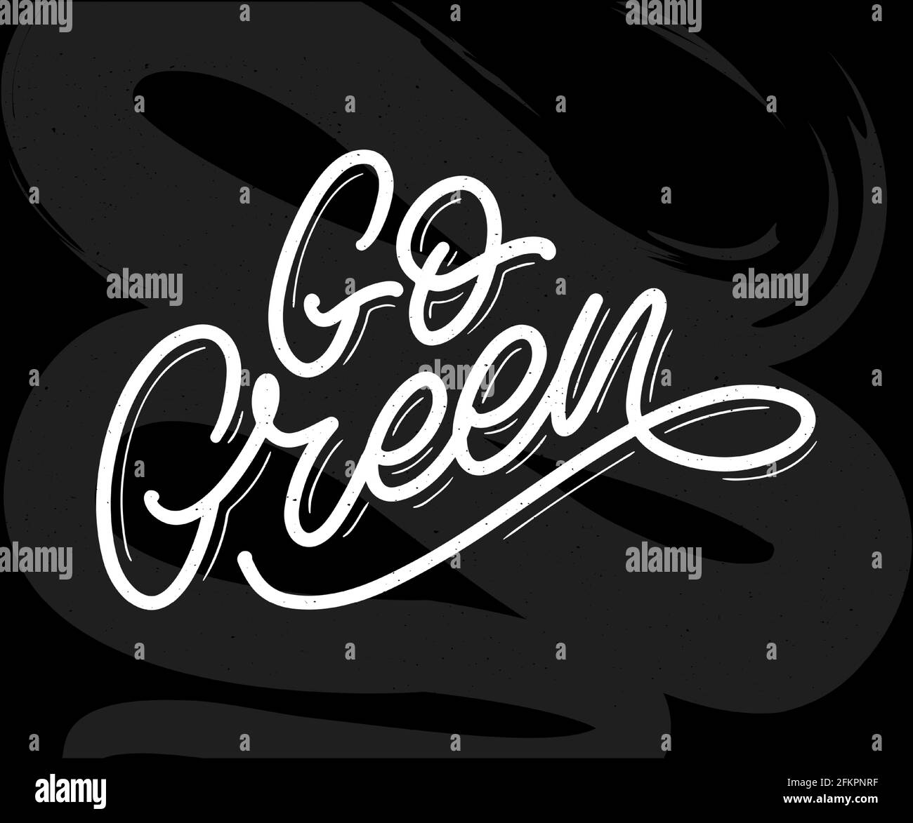 Go Green Label, trendige Pinsel Schriftzug, inspirierende Phrase. Vegetarisches Konzept. Vector Kalligraphie für vegane Shop, Café, Restaurant-Menü, Abzeichen, st Stock Vektor