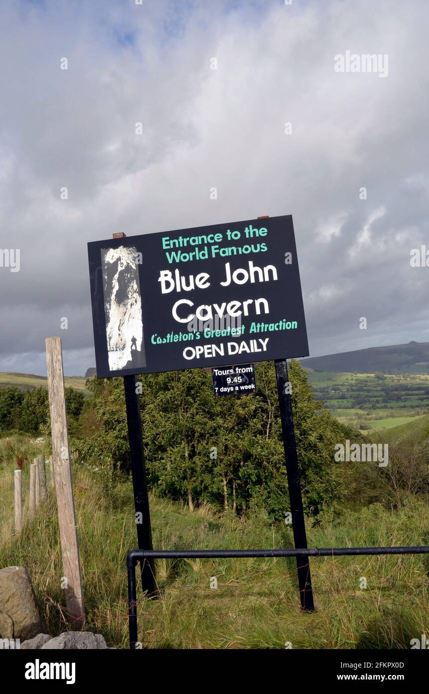 Blue john Cavern Schild castleton derbyshire england Stockfoto