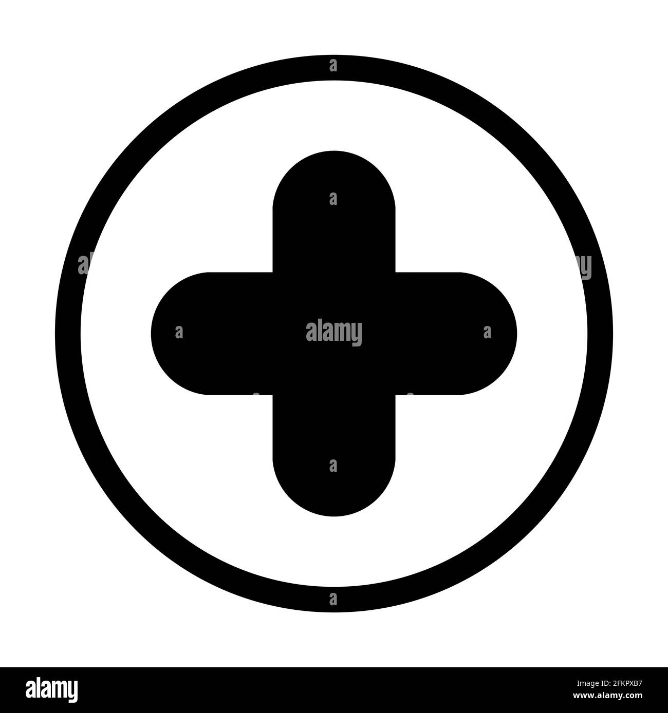 Krankenhaus Kreuz Symbol, Medizinische Gesundheit Symbol isoliert auf weißem Hintergrund. Notfalldesign . Stock Vektor