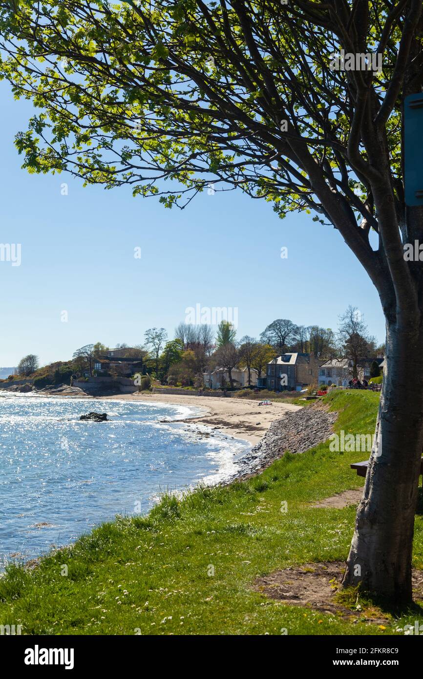 Black Sands Beach in Aberdour Fife Schottland Stockfoto