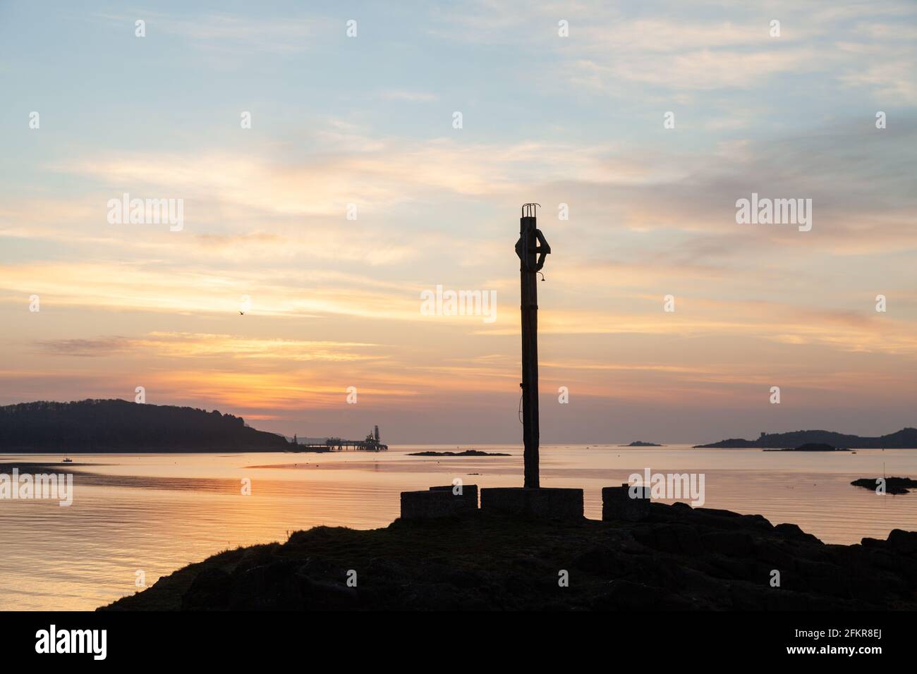 Braefoot Bay bei Sonnenaufgang vom Downing Point, Fife, Schottland Stockfoto