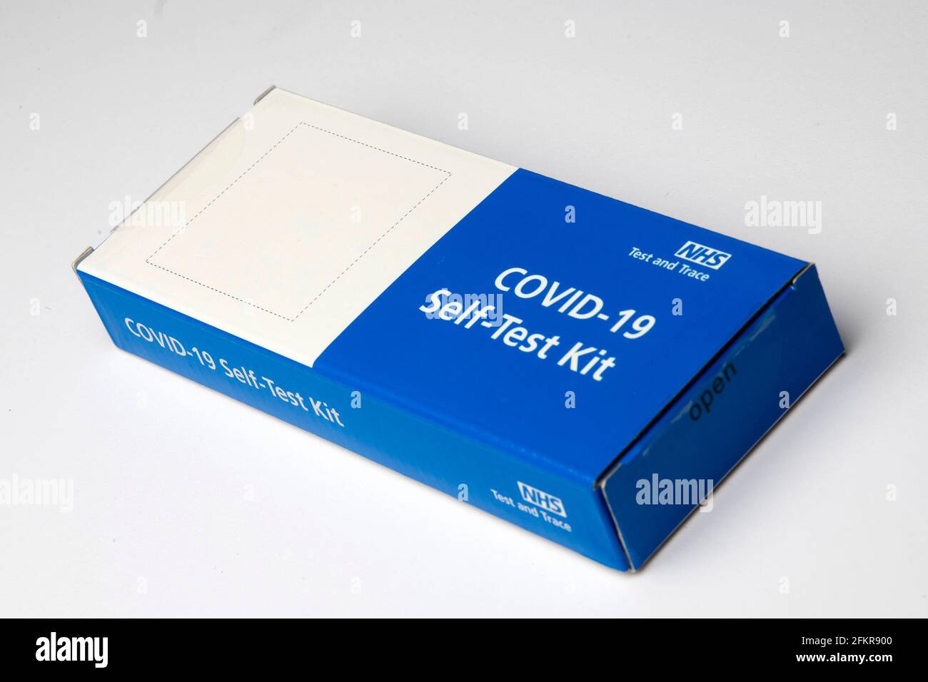 UK NHS Lateral Flow Test Kits Stockfoto