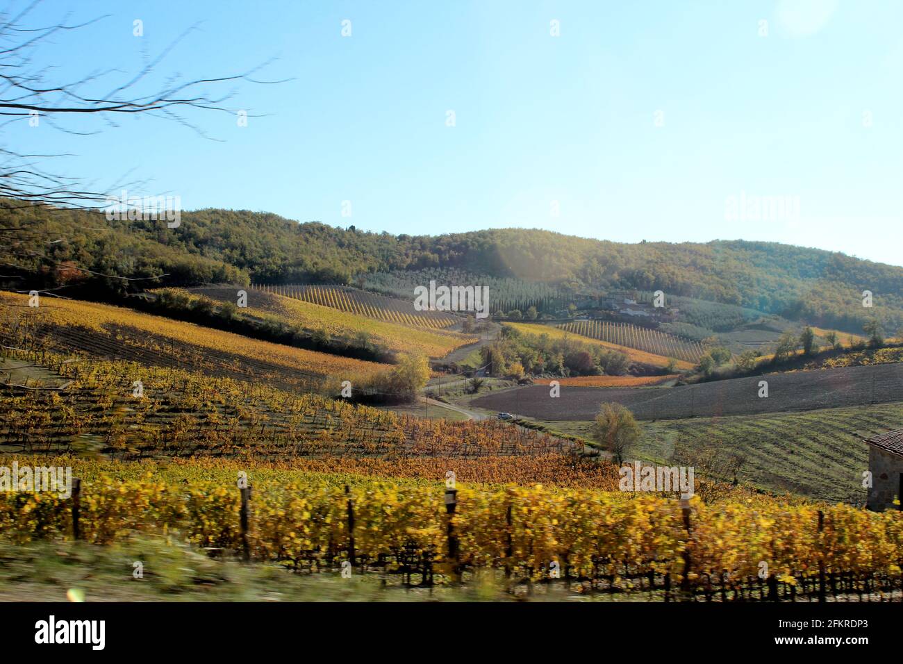 Toskanische Landschaft, Hügellandschaft Italiens Stockfoto