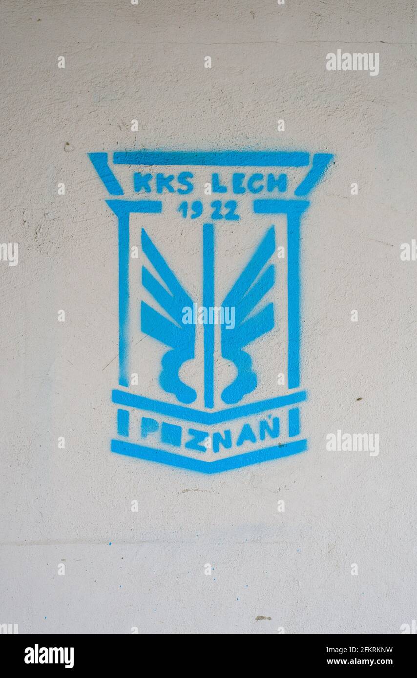 Poznan Wielkopolskie Polen 01 05 2021 Kks Lech Poznan Graffiti An Einer Wand Stockfotografie Alamy