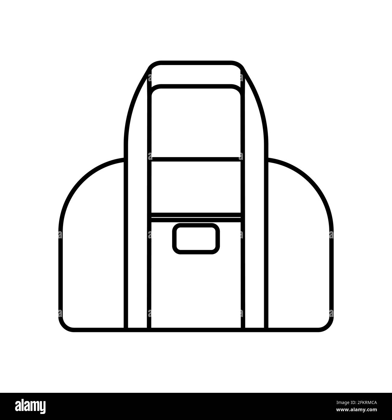 Schwarz-Weiß Reisetaschen isoliert auf weißem Hintergrund. Vektorgrafik Stock Vektor