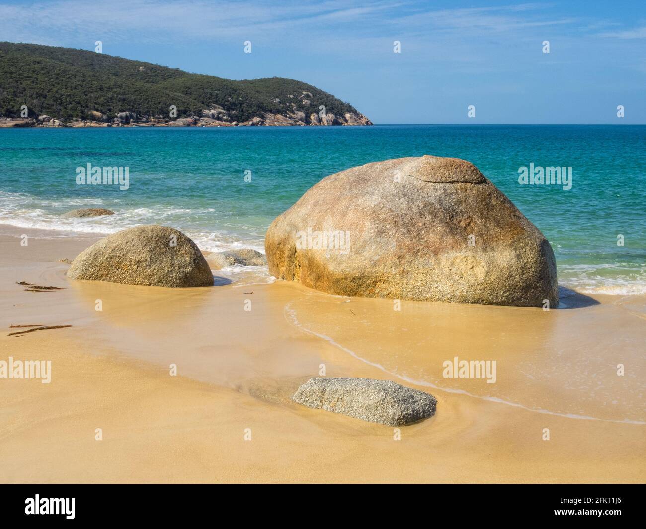 Granitfelsen am Strand in North Waterloo Bay - Wilsons Promontory, Victoria, Australien Stockfoto