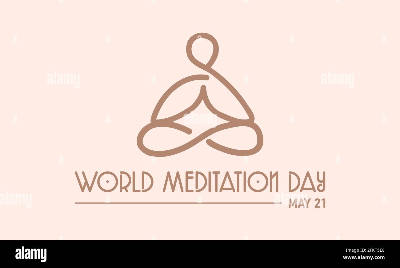 World Meditation Day Gesundheitsprävention und Sensibilisierung Vektor-Konzept. Banner, Poster – Vorlage Für Die Kampagne Zum Weltmeditationstag. Stock Vektor