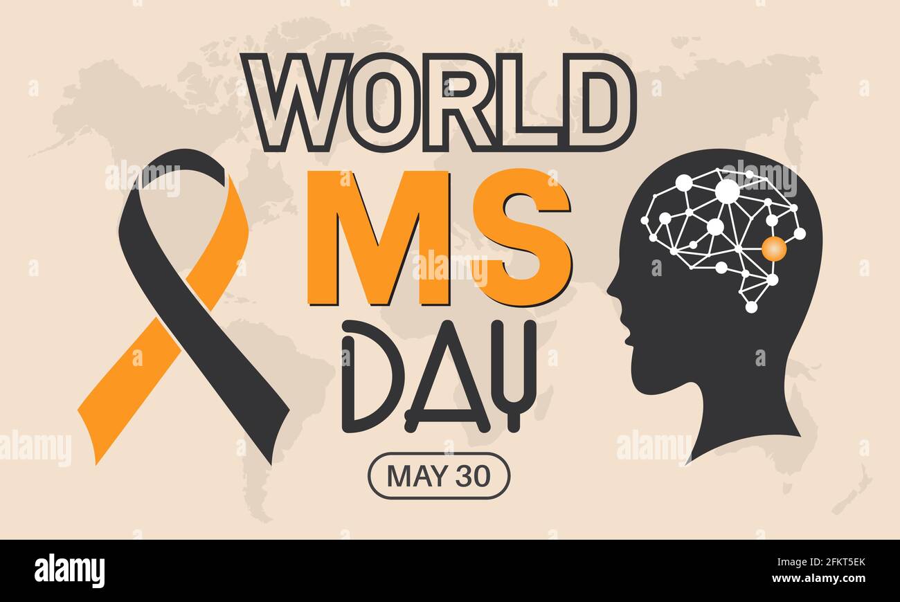 Welt Multiple Sklerose (MS Day) Tag Gesundheitsprävention und Bewusstsein Vektor-Konzept. Banner, Poster, Vorlage für MS Day Awareness Campaign. Stock Vektor