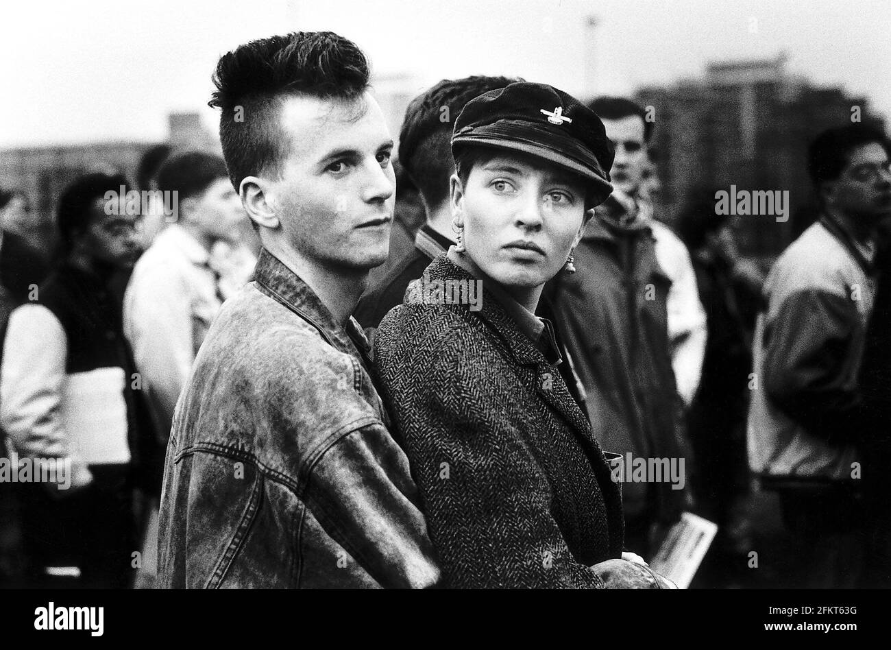 Studenten auf einer demonstrationsmarsch im Februar 1989 Shoreditch East London. Stockfoto