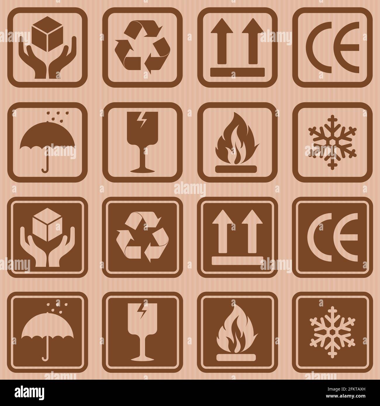Vektor-Design von Karton Verpackung Symbole, verschiedene Arten von Karton Symbole. Stock Vektor