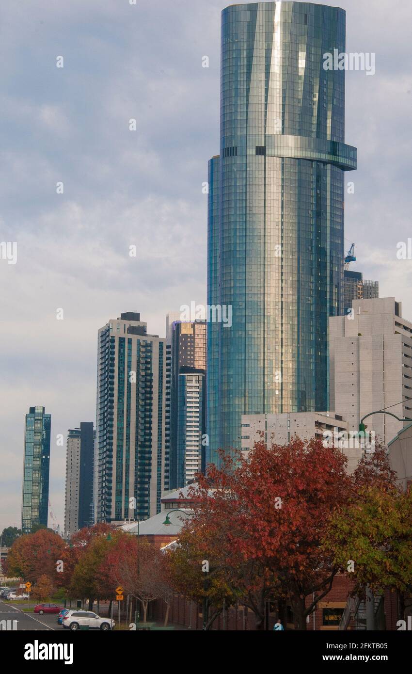 Hochhäuser für Firmen- und Wohnhäuser, Southbank, Melbourne Stockfoto
