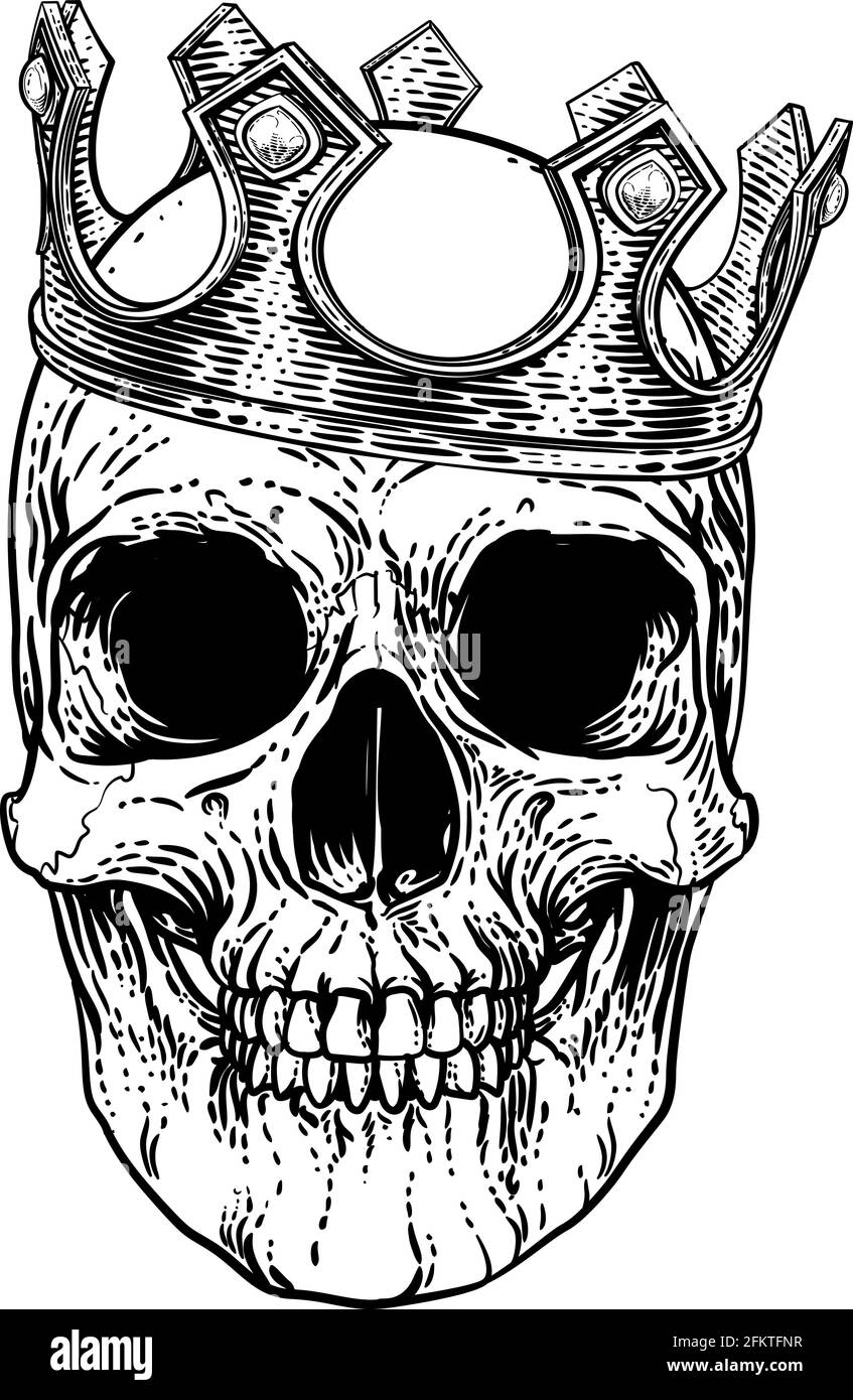 Skull Crown King menschlichen Royal Skelett Stock Vektor