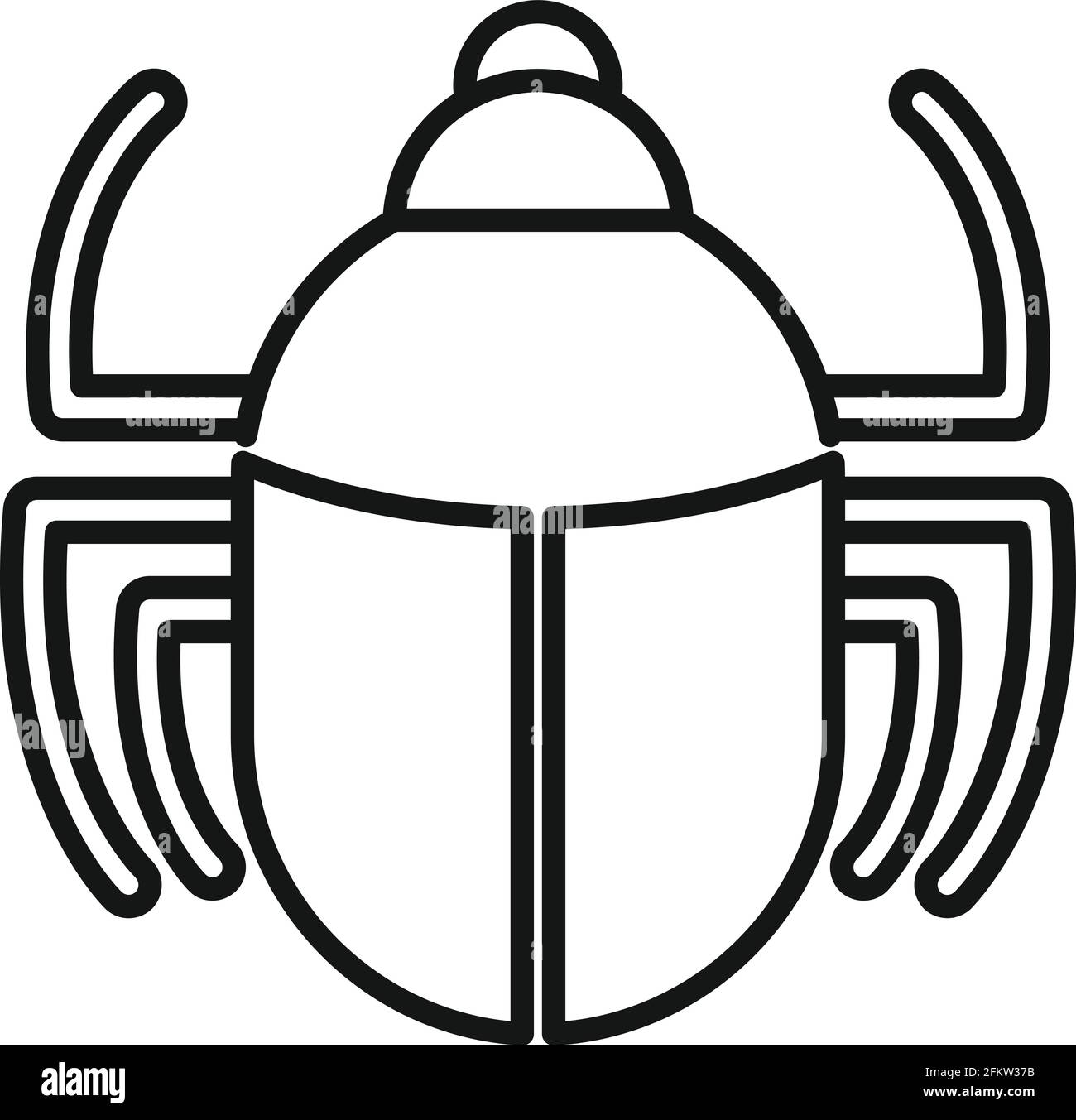 Scarabäle Schatzikone, Umriss-Stil Stock Vektor