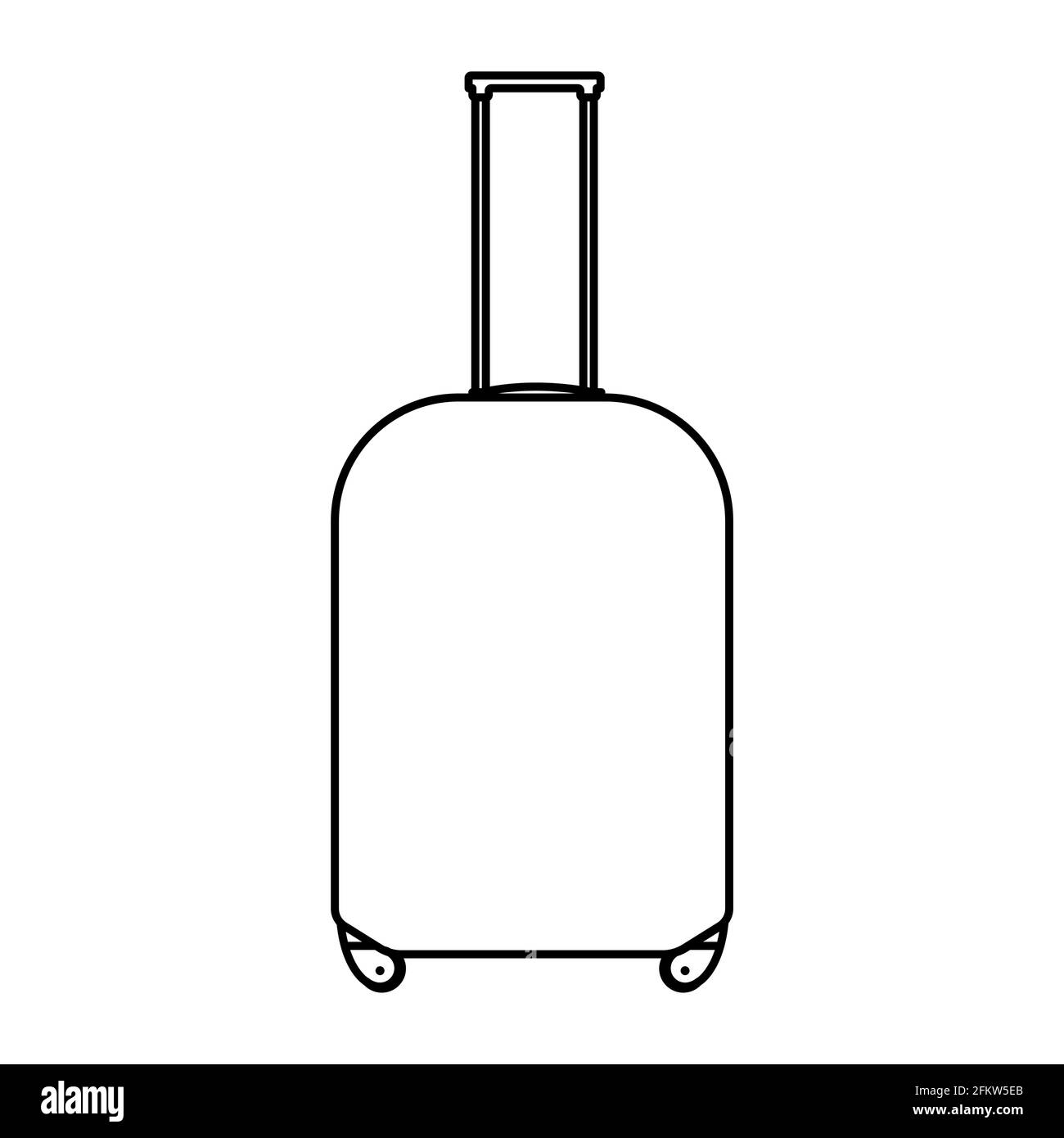 Schwarz-Weiß Reisekoffer isoliert auf weißem Hintergrund. Vektorgrafik Stock Vektor
