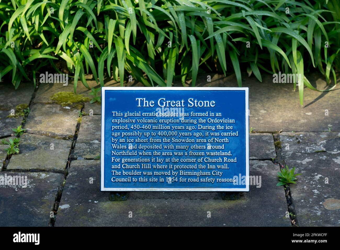 The Great Stone Sign, Northfield, Birmingham, West Midlands, England, Vereinigtes Königreich Stockfoto