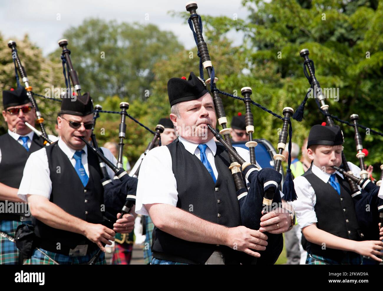 Pipers der Helensburgh Pipe Band, in Helensburgh, Schottland Stockfoto