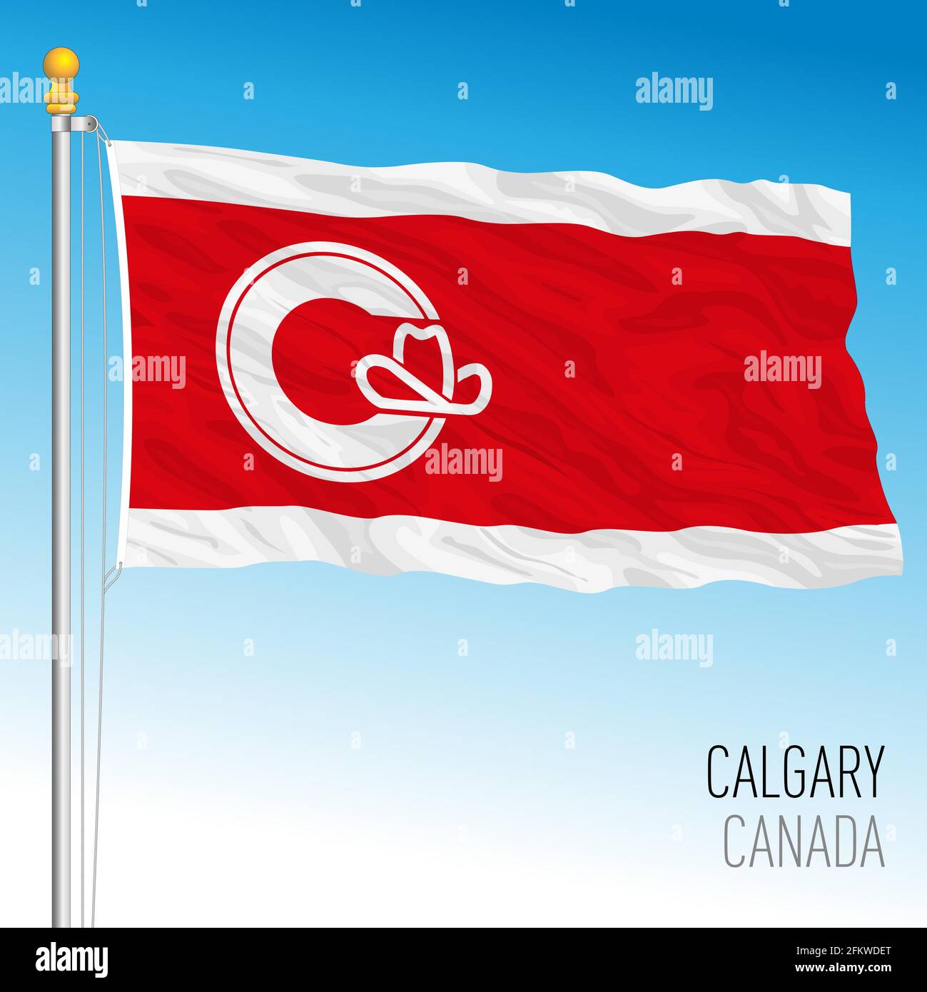 Calgary City Flagge, Kanada, Nordamerika, Vektorgrafik Stock Vektor