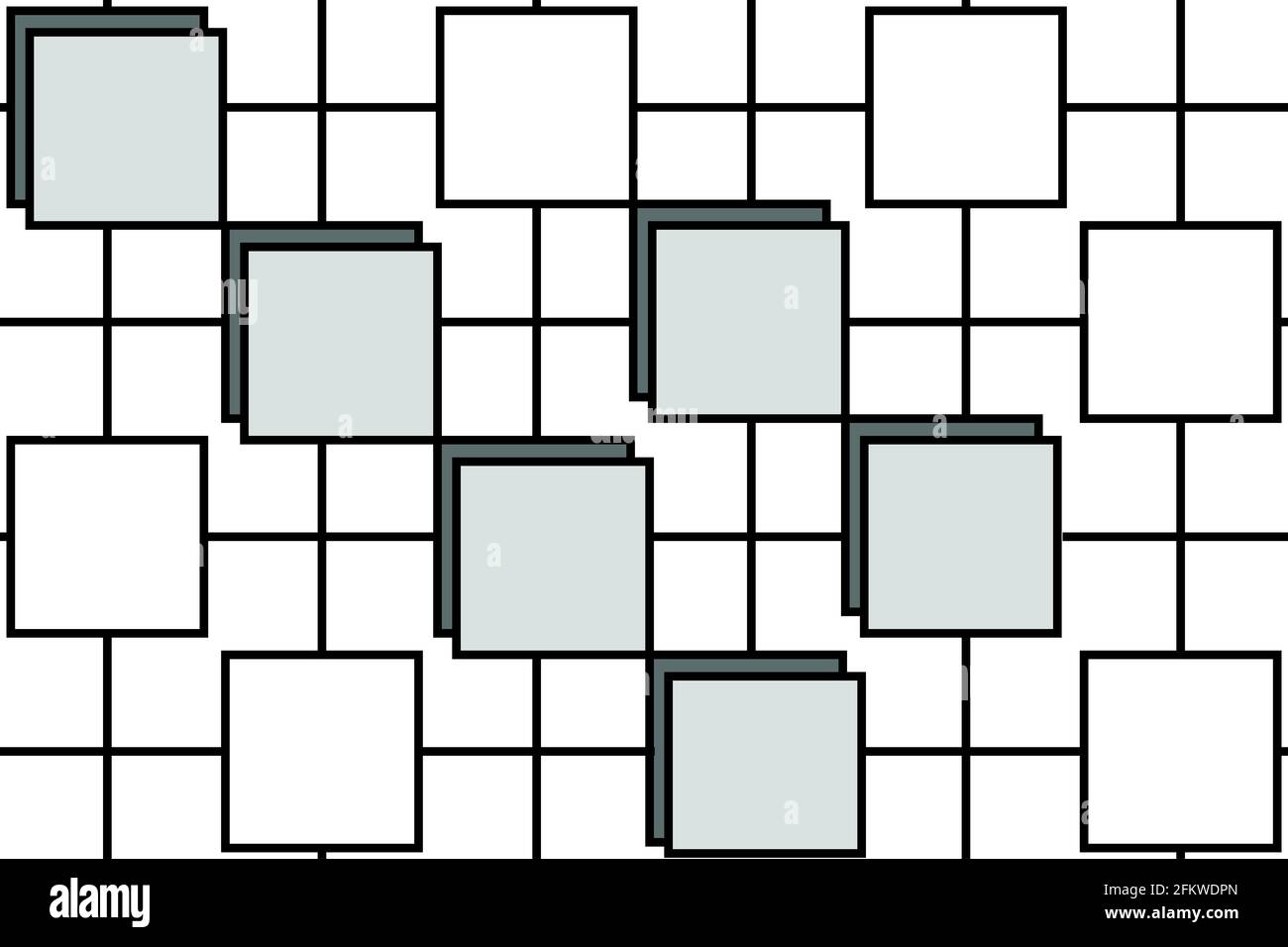 Black Box Linie zeitgenössischen Stil Muster isoliert auf weißem Hintergrund. Stockfoto