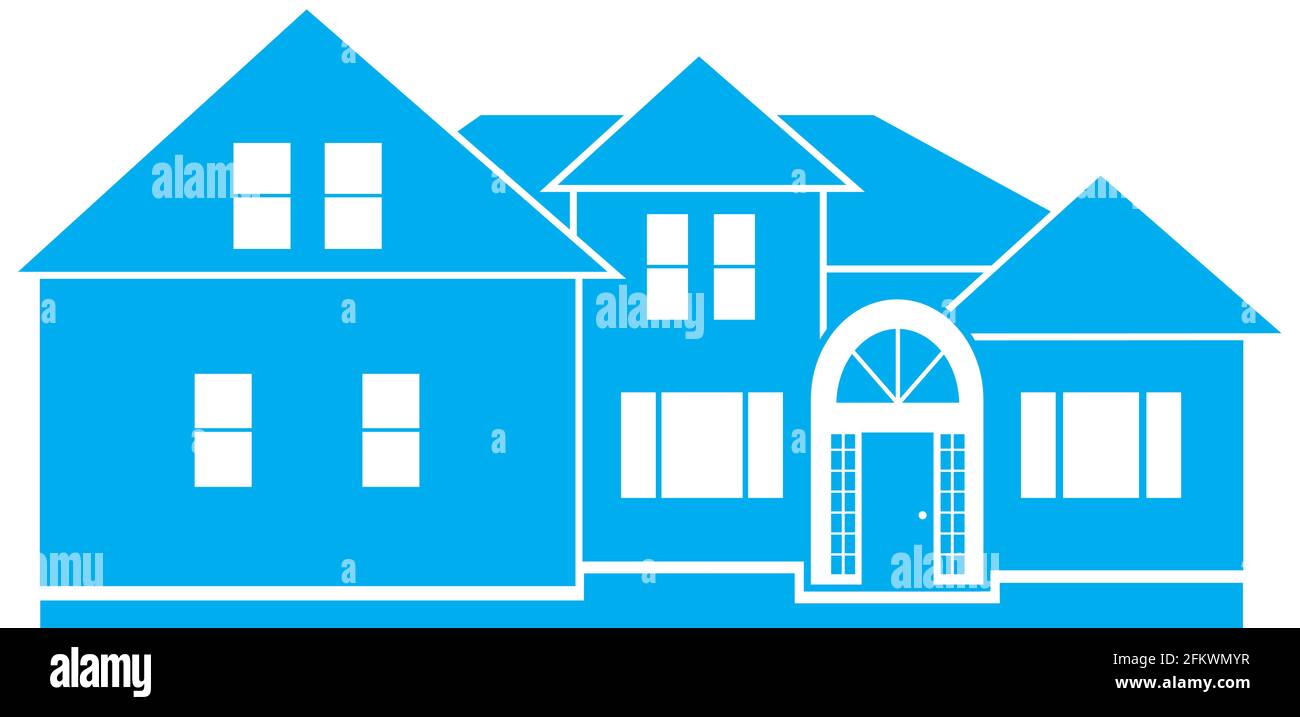 Hauslogo blau Stockfoto