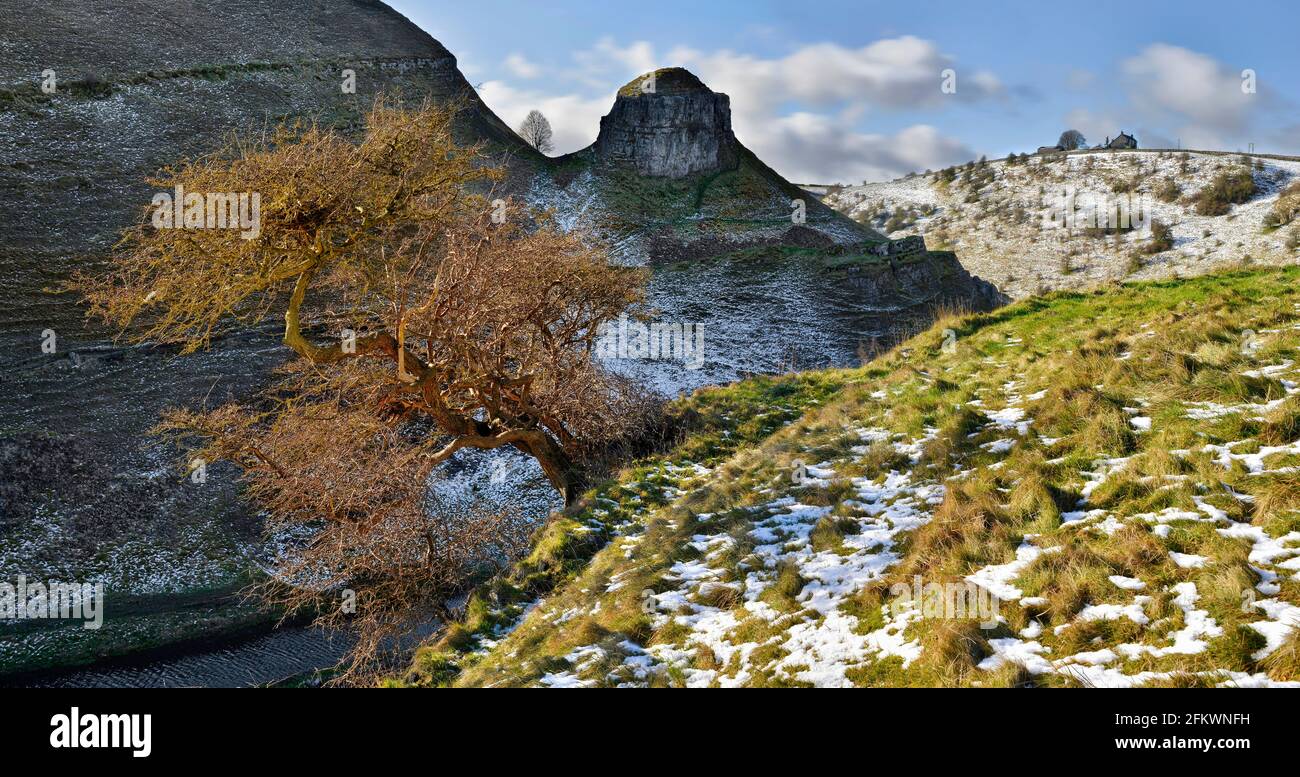 A Winter's Day bei Peter Stein, Cressbrook Dale, England Stockfoto