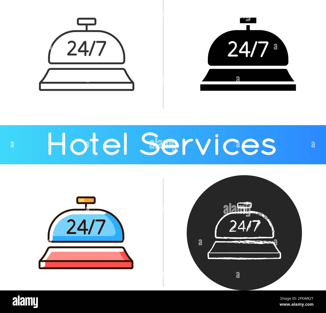 24-Stunden-Concierge-Service-Symbol Stock Vektor