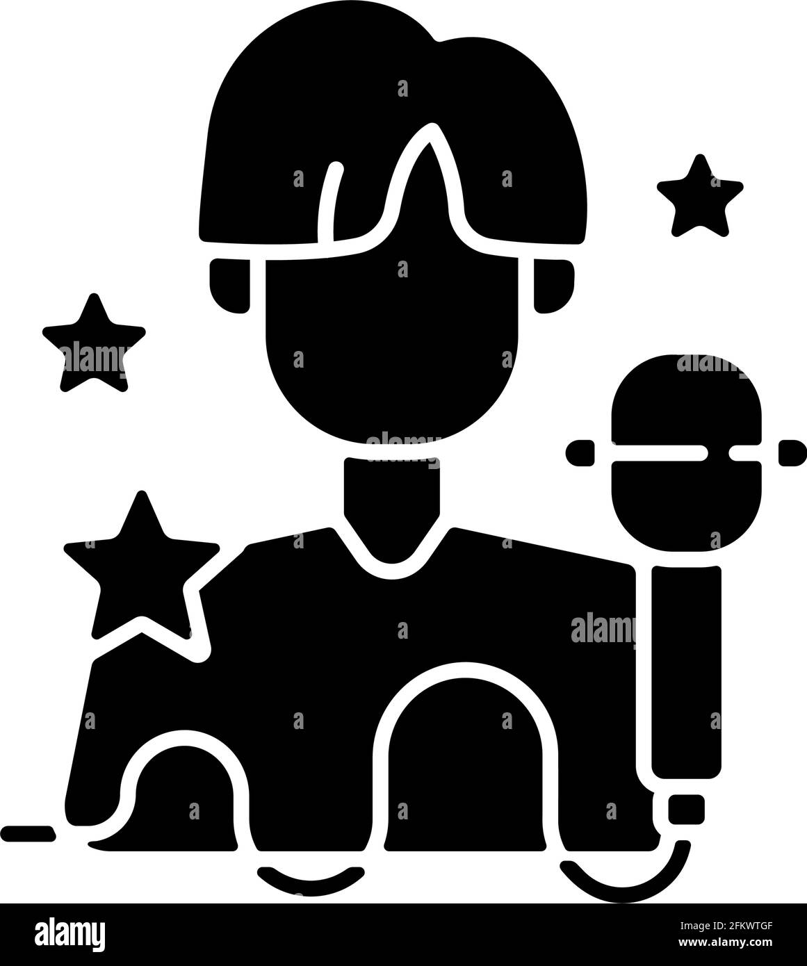 K POP schwarzes Glyphensymbol Stock Vektor