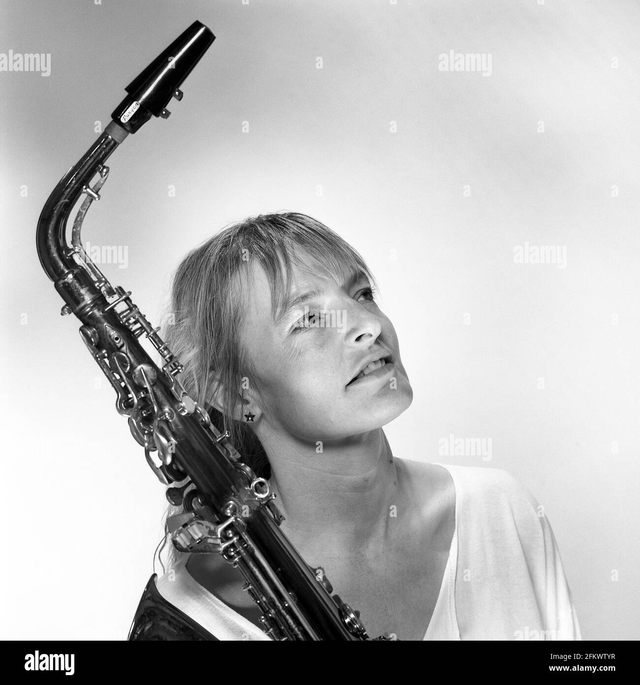 Die Britische Saxophonistin Barbara Thompson 1996 Stockfoto