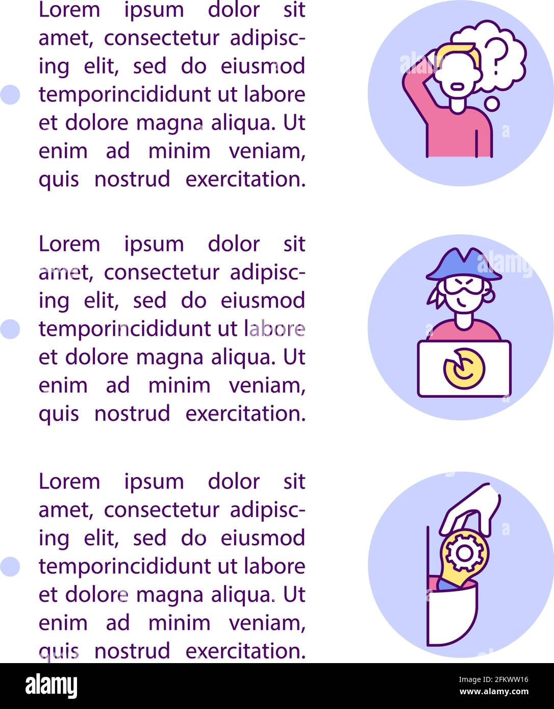 Unschuldig vs vorsätzliche Verletzung Konzept Linie Symbole mit Text Stock Vektor